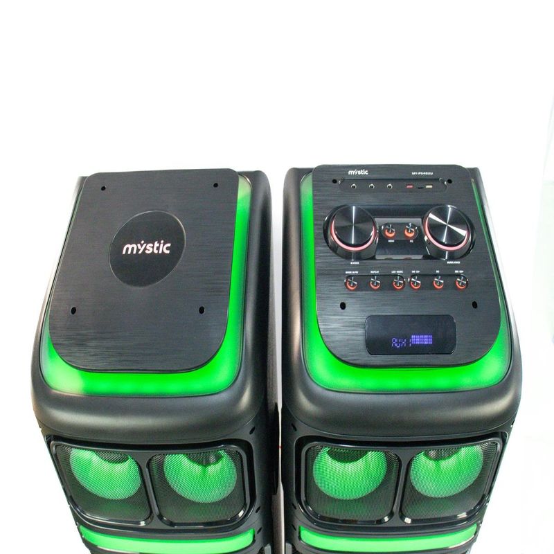 caixa de som amplificada mystic 100w x2 bluetooth com microfone sem fio vhf my-ps492u (mp)