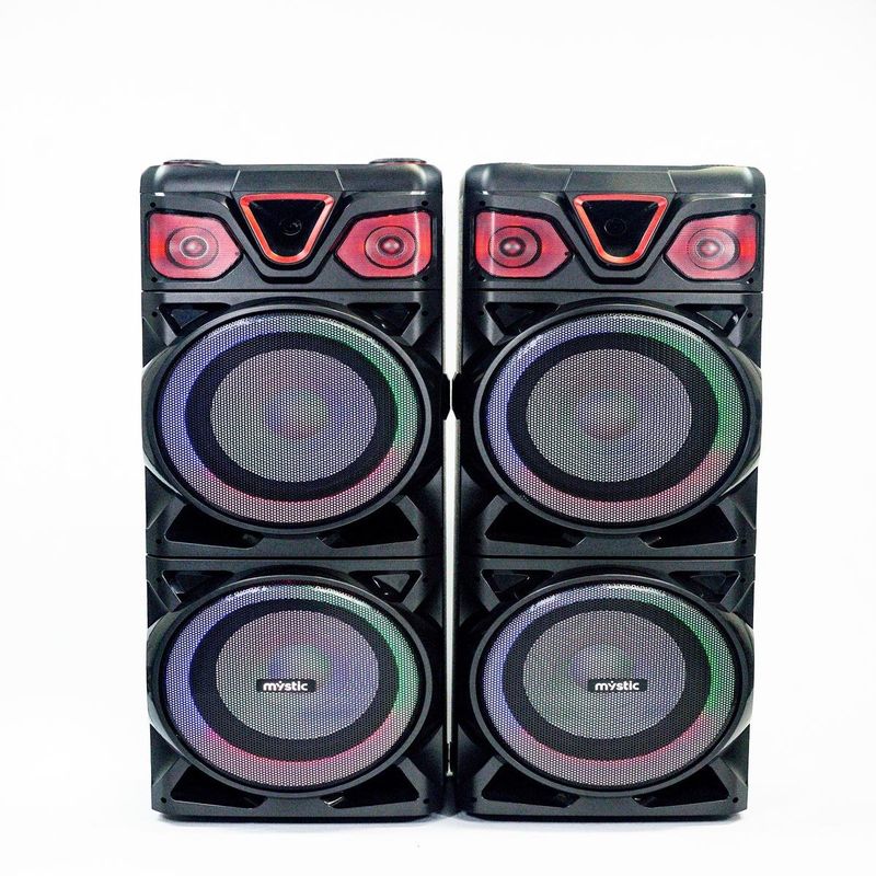 caixa de som amplificada mystic 100w x2 bluetooth com microfone sem fio my-ps799t (mp)