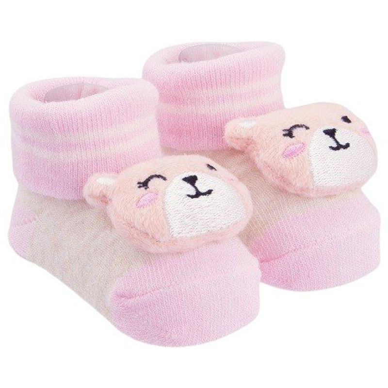 meia rn pimpolho bichinho led urso bege 0300801-02 (mp)