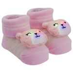 meia rn pimpolho bichinho led urso bege 0300801-02 (mp)