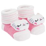 meia rn pimpolho bichinho led gato rosa 0300800-04 (mp)