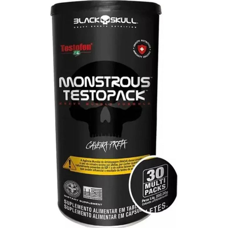 suplemento monstrous black skull 30 tabletes