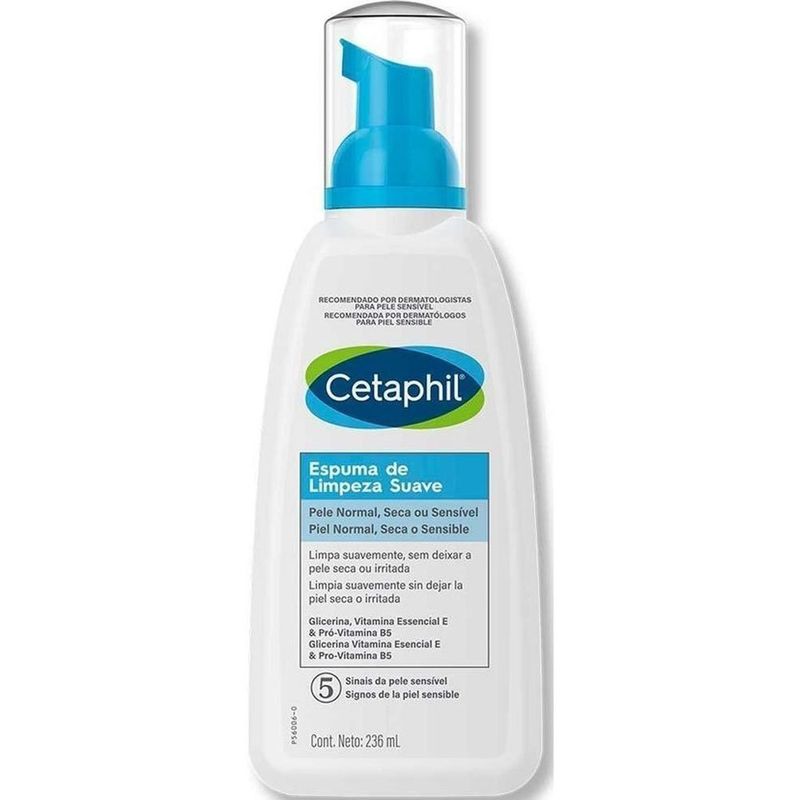 espuma de limpeza facial cetaphil suave 236ml