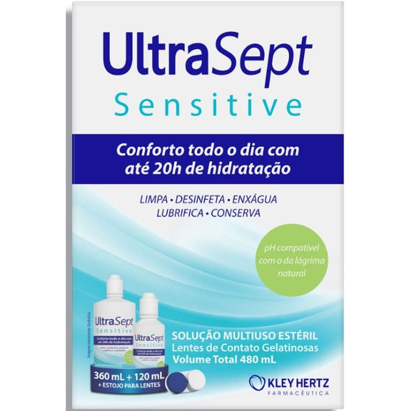 ultrasept sensitive 360ml+120ml solução para lentes de contato hertz