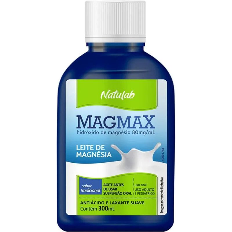 magmax leite de magnésia 80mg/ml 300ml tradicional natulab