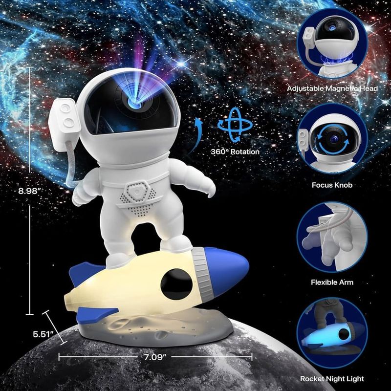 projetor flylily galáxia astronauta multicolorido a-mbi
