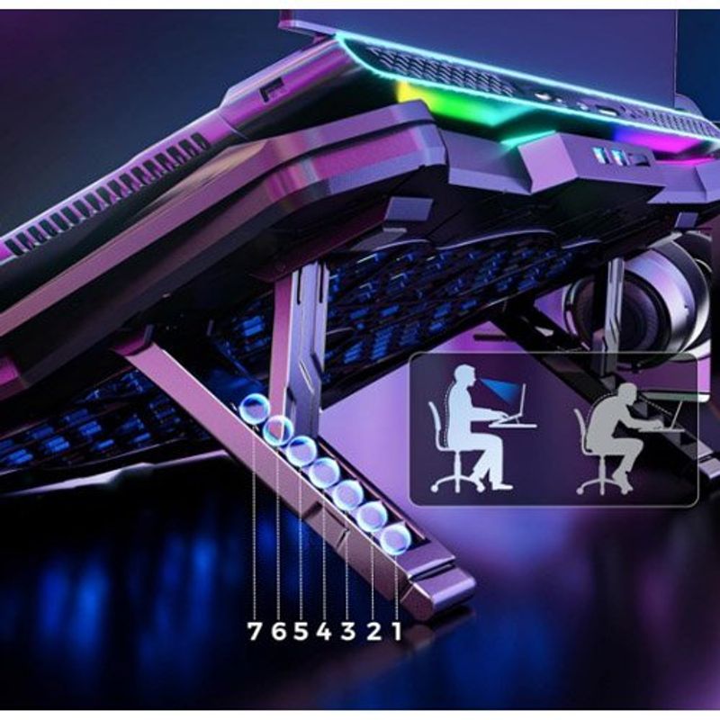 cooler para notebook aicheson gamer rgb a-mbi