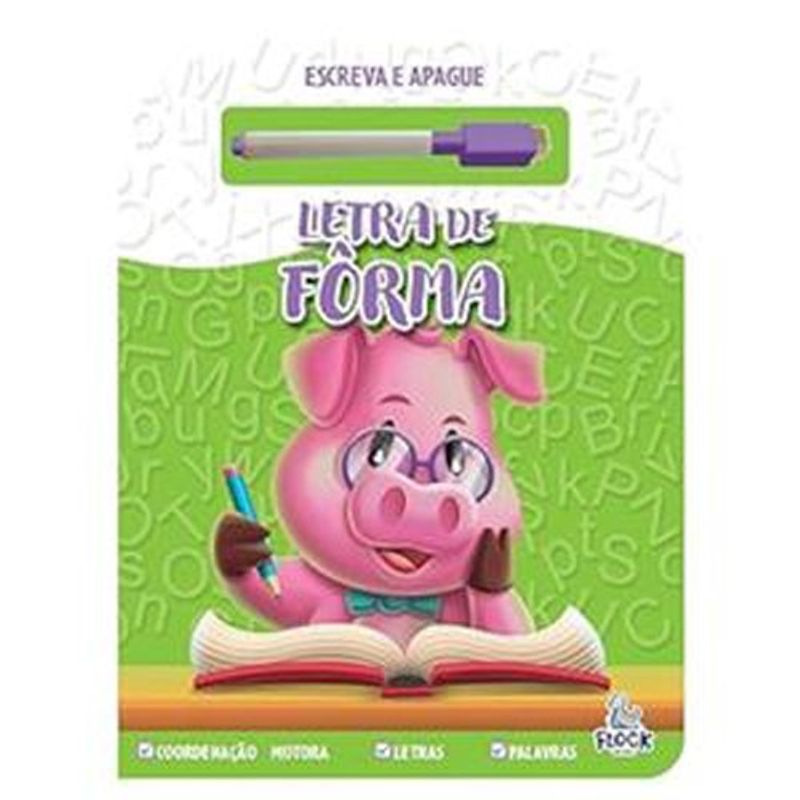 livro escreva e apague letra de fôrma flock editora (mp)