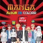 livro álbum de colorir mangá (capa vermelha) pae editora (mp)