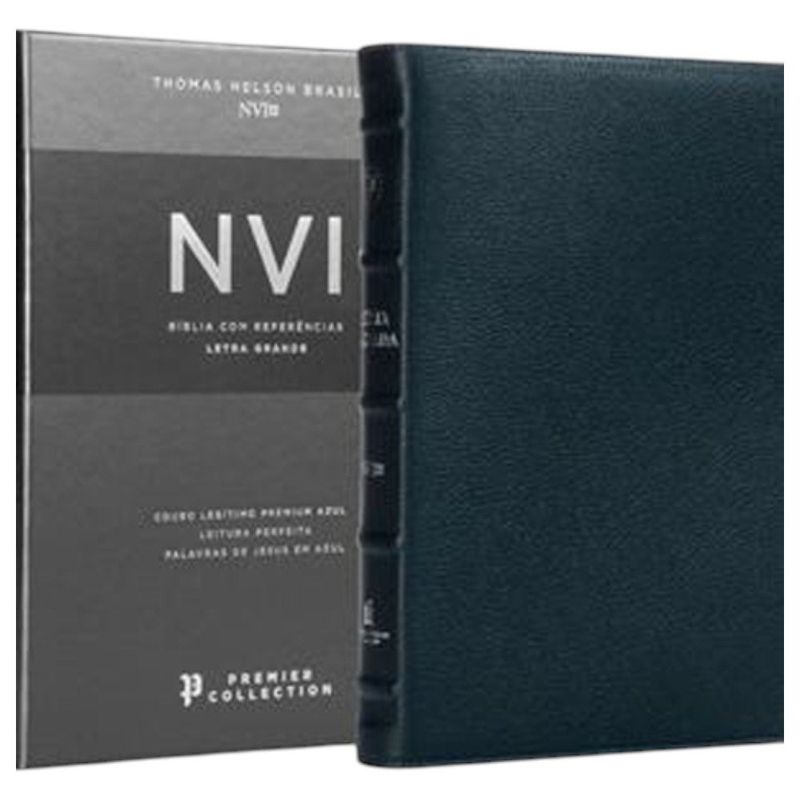 livro bíblia sagrada nvi premier collection, capa azul thomas nel son brasil (mp)