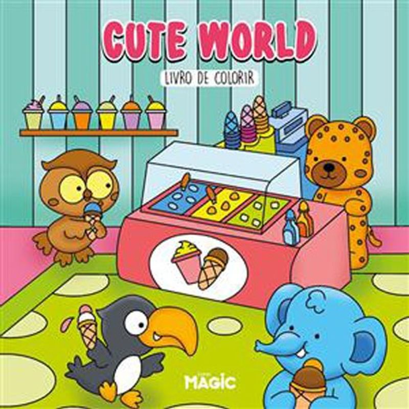 livro cute world livro de colorir magic kids livro (mp)