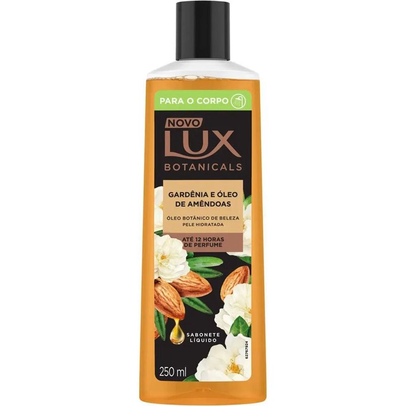 sabonete líquido gardênia e óleo de amêndoas 250ml lux botanicals
