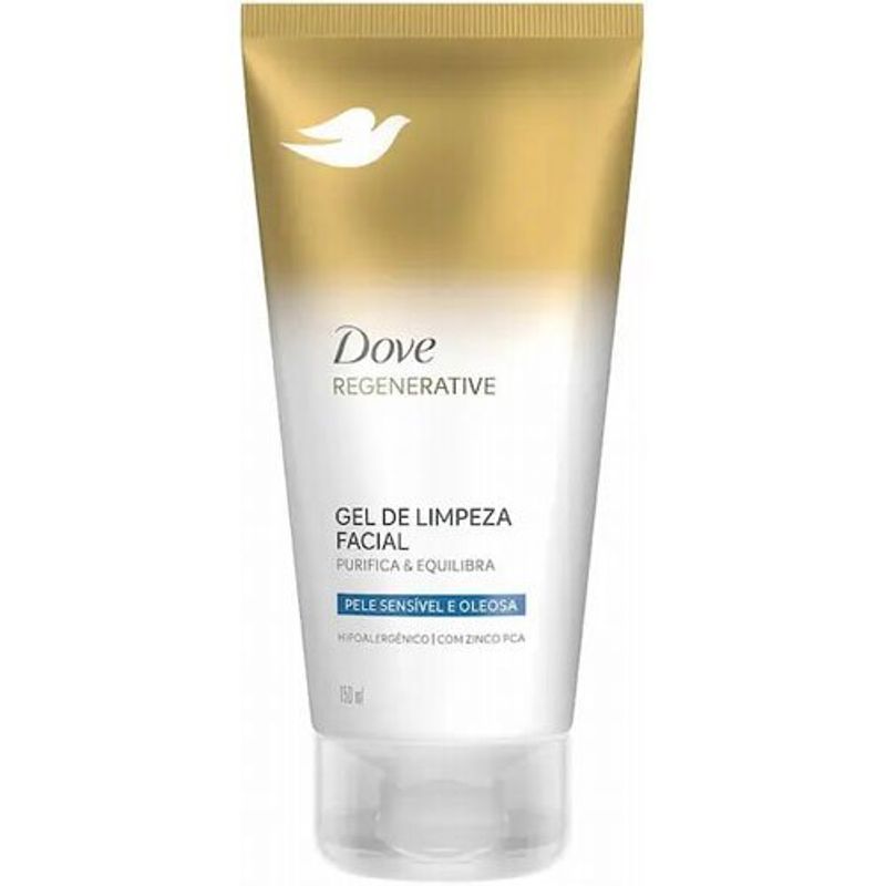 gel de limpeza facial regenerative purifica & equilibra pele sensível e oleosa 150ml dove