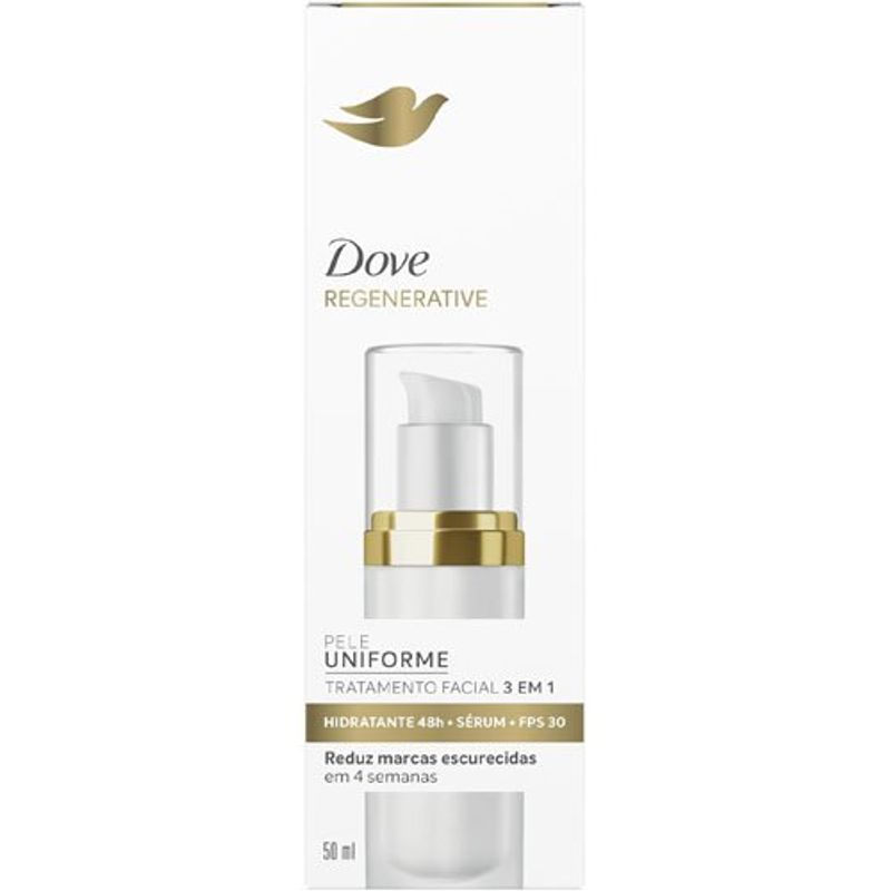 tratamento facial 3 em 1 fps30 50ml dove regenerative