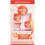 kit shampoo 300ml + condicionador 190ml colágeno + vitamina c seda