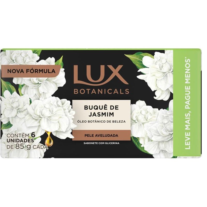 sabonete buquê de jasmim 6 unidades 85g lux botanicals