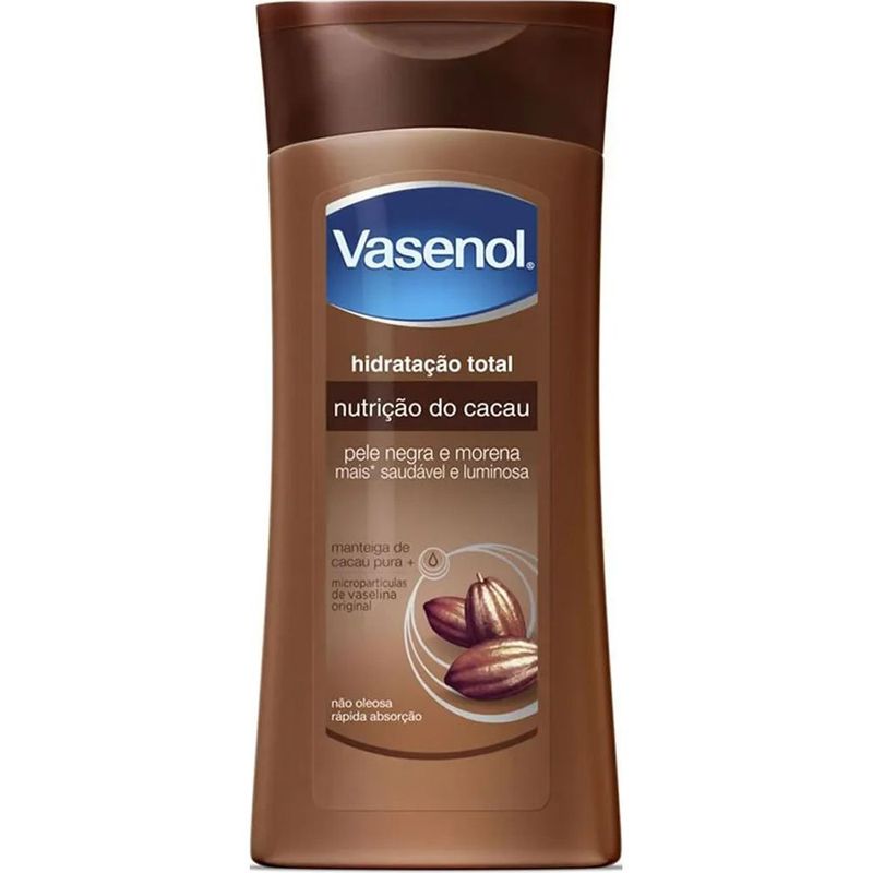 loção hidratante total nutrição do cacau 200ml vasenol