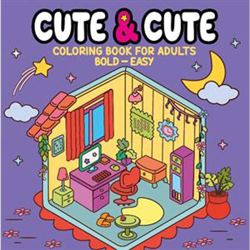 livro cute & cute coloring book for adults bold easy livro de colori r adulto camelot (mp)