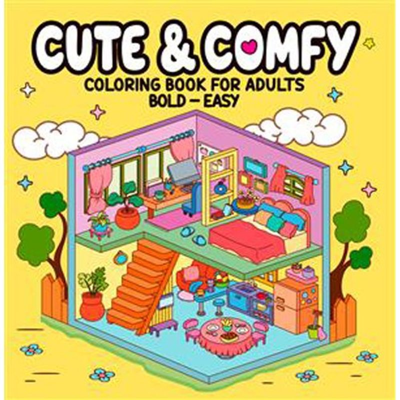 livro cute & comfy coloring book for adults bold easy livro de color ir adulto camelot (mp)
