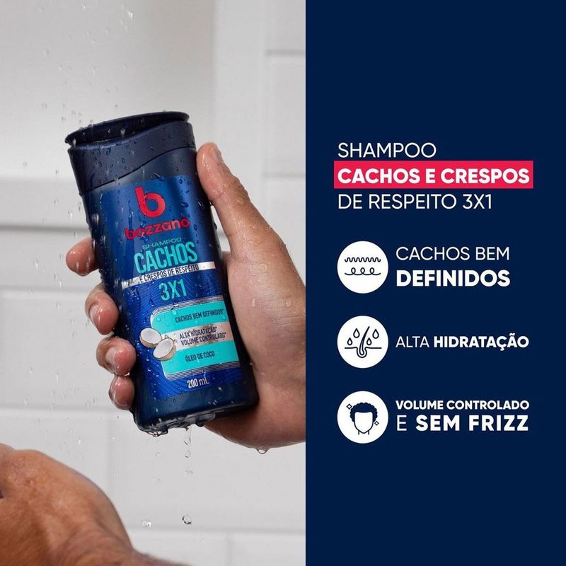shampoo bozzano cachos 3x1 200ml