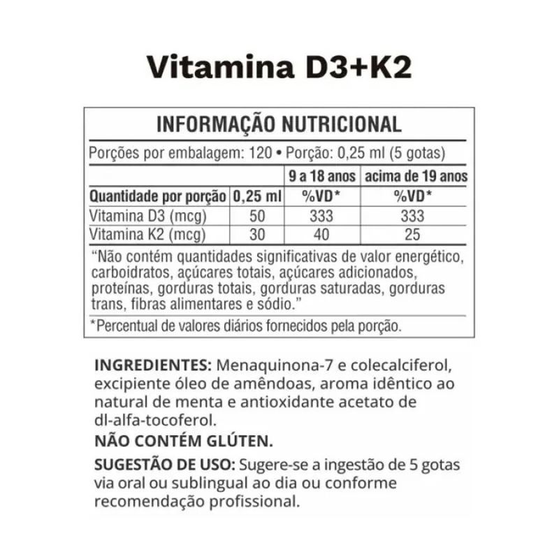vitamina d3 + k2 menta ocean drop 30ml