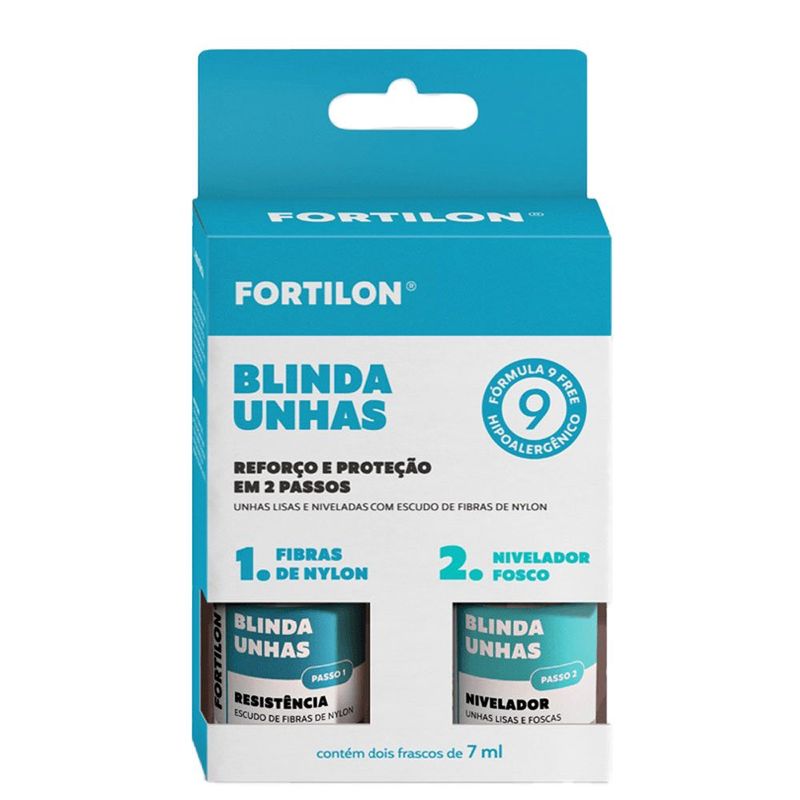 kit esmalte blinda unha reforço e proteção fortilon dailus