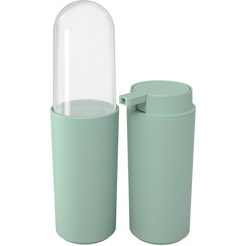 kit 2 peças banho coza serene com tampa verde 99407/7535