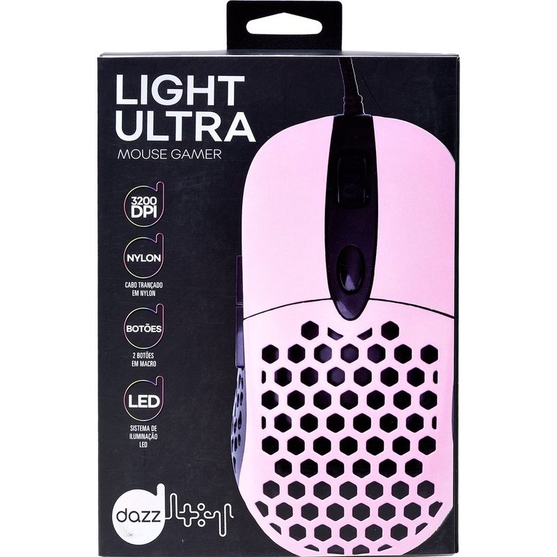 mouse gamer maxprint light ult preto 3200dpi