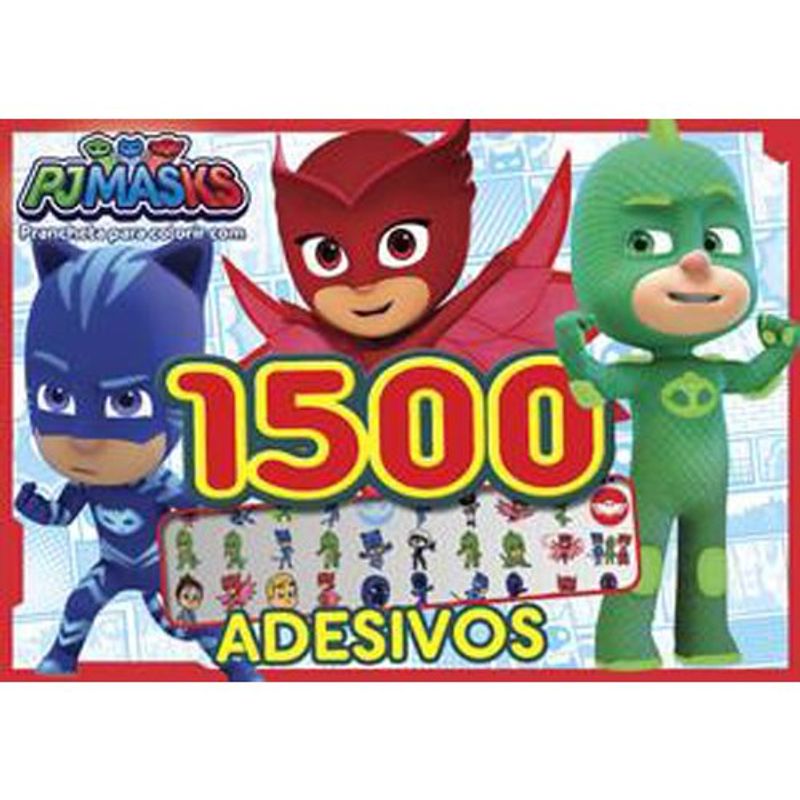 livro pj masks prancheta para colorir com 1500 adesivos on line (mp)