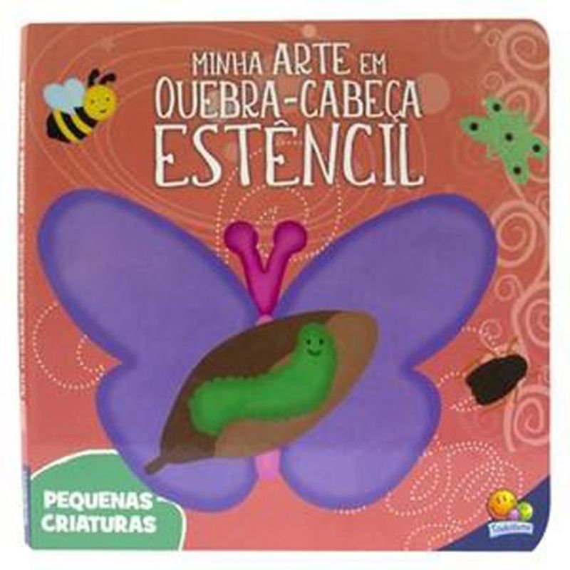 livro minha arte em quebra-cabeça estêncil: pequenas criaturas to dolivro (mp)
