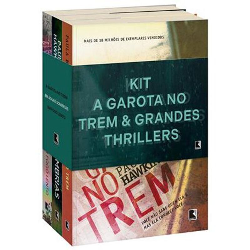 livro kit a garota no trem & grandes thrillers record (mp)