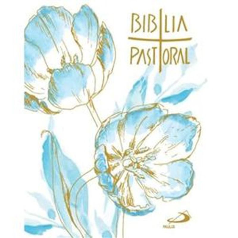 livro bíblia pastoral bolso floral azul paulus editora bí blia (mp)