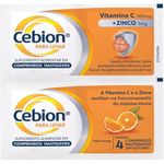 cebion mastigável vitamina c 500mg + zinco 5mg 4 comprimidos sabor laranja procter & gamble