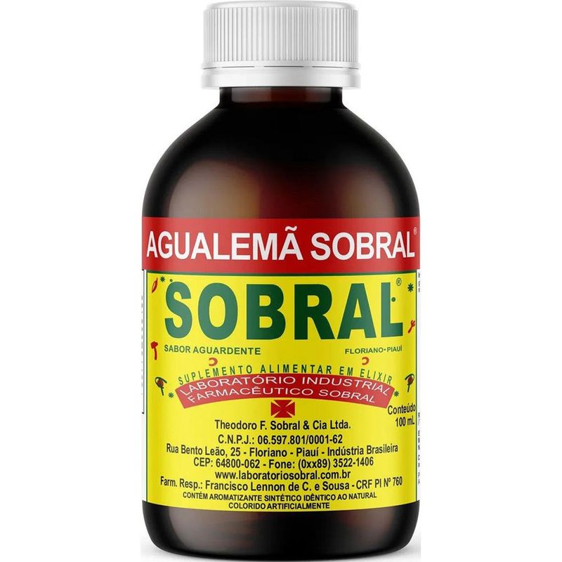 águalemã 100ml suplemento alimentar em elixir oral sabor aguardente sobral