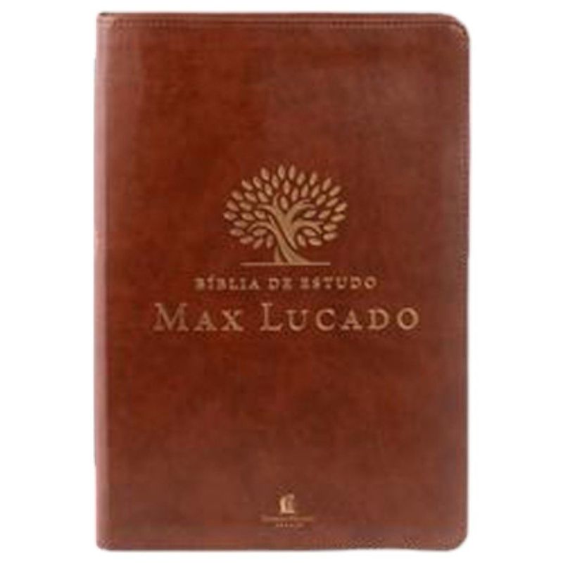 livro bíblia de estudo max lucado capa marrom (mp)