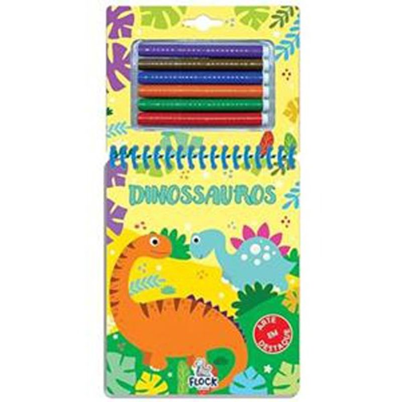 livro arte em destaque dinossauros flock editora (mp)