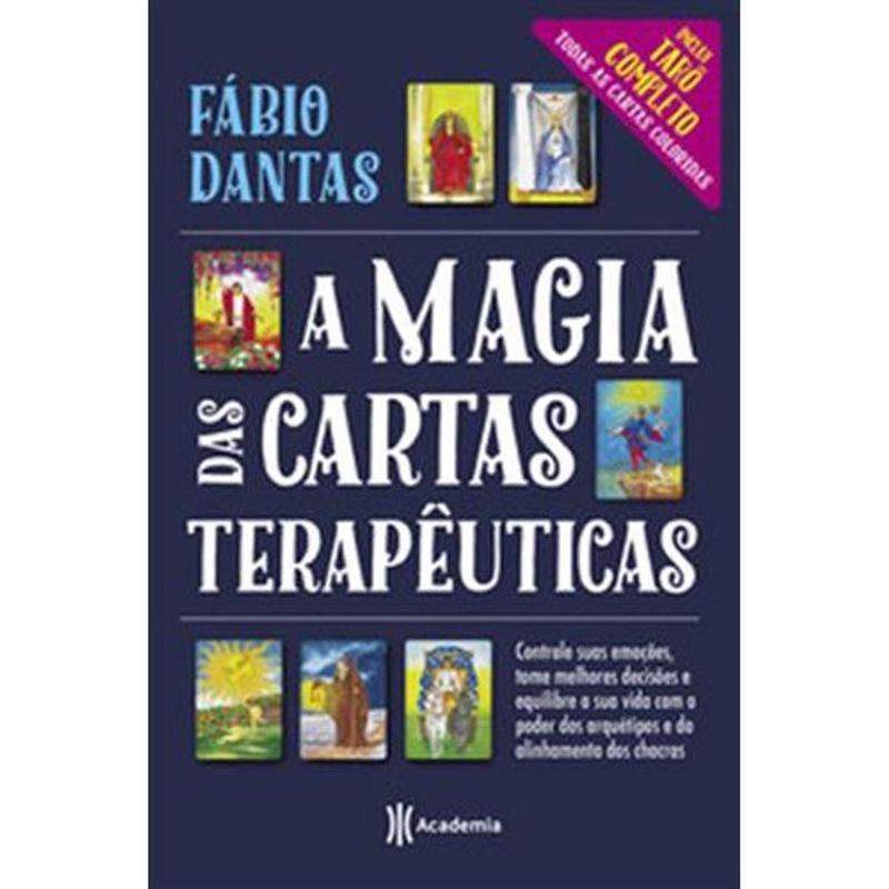 livro a magia das cartas terapêuticas (inclui tarô completo cartas col oridas) academia (mp)