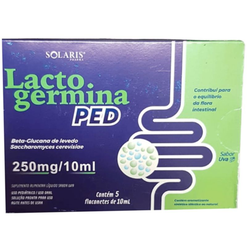 lactogermina pro 250mg 5 flaconetes 10ml cada sabor uva solaris pharma