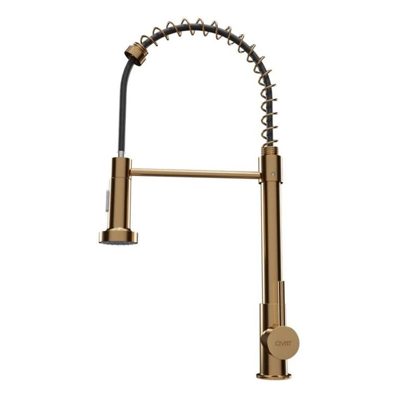 torneira de bancada para cozinha civitt metal gourmet standard gold (mp)