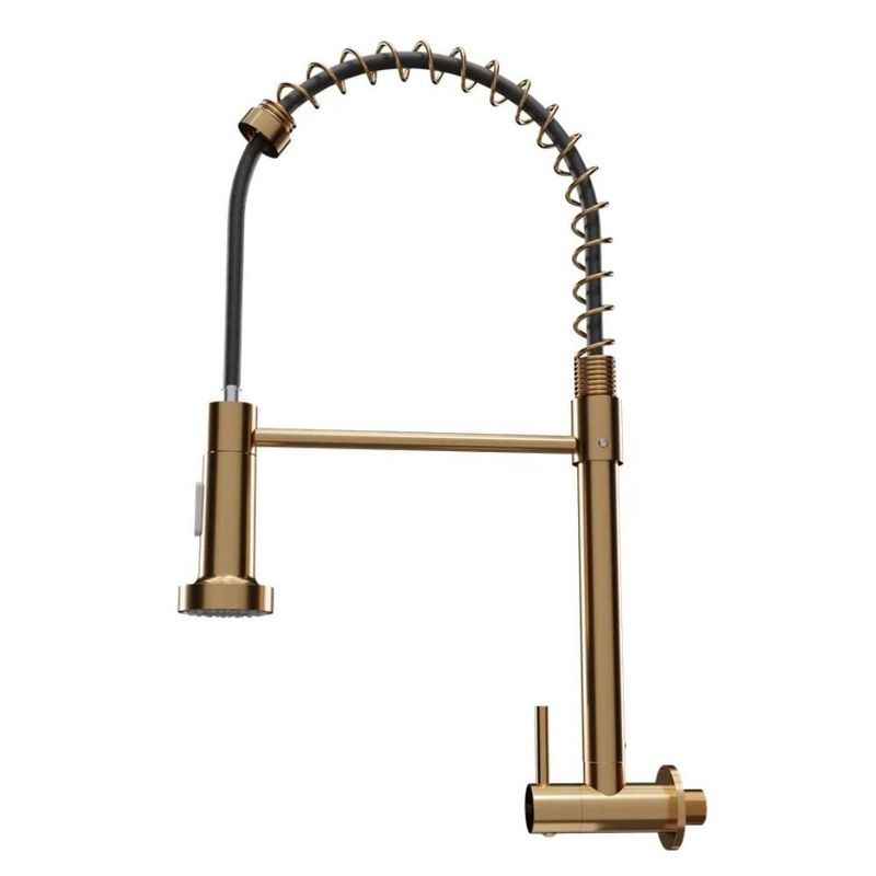 torneira de parede para cozinha civitt metal gourmet standard gold (mp)