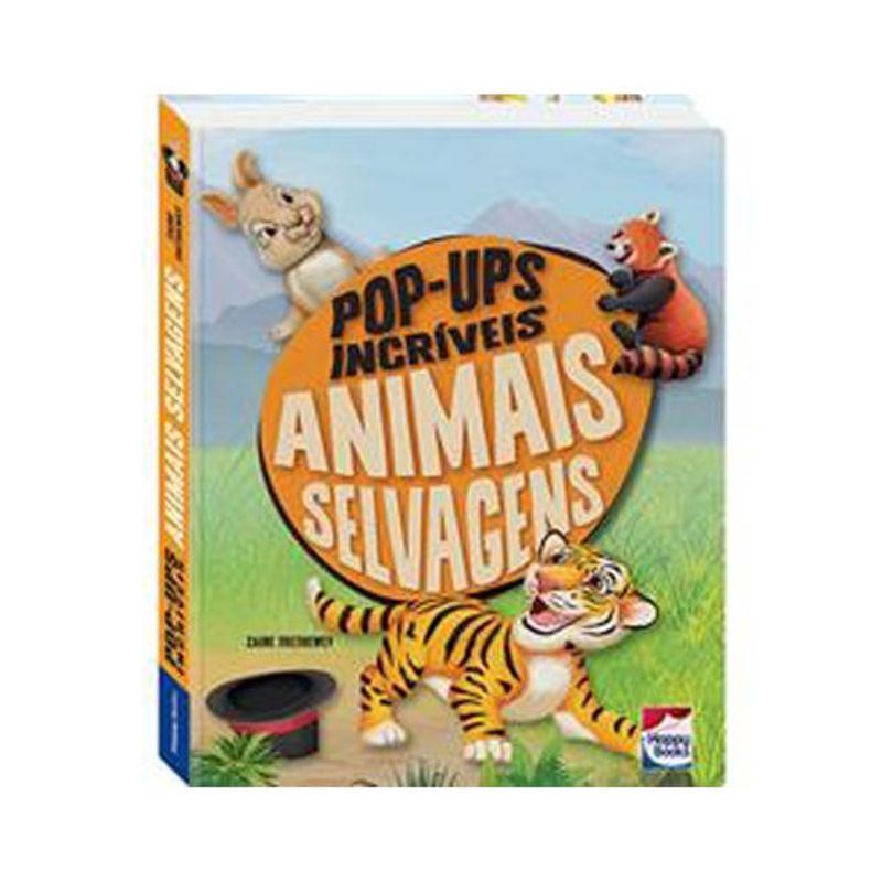 livro pop-ups incríveis animais selvagens happy books (mp)