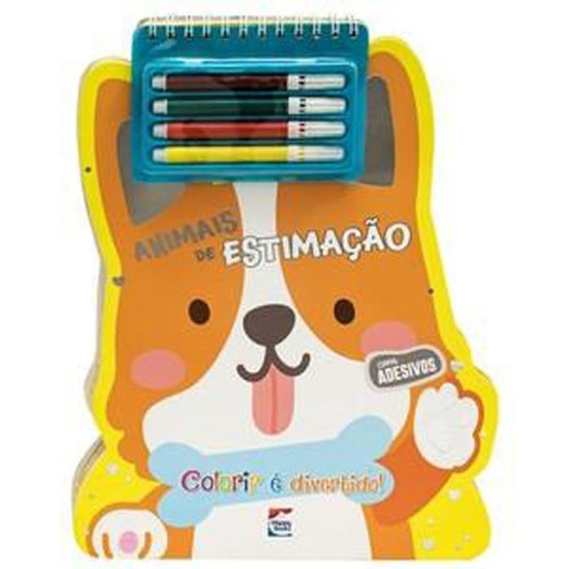 livro colorir é divertido! animais de estimação happy books (mp)