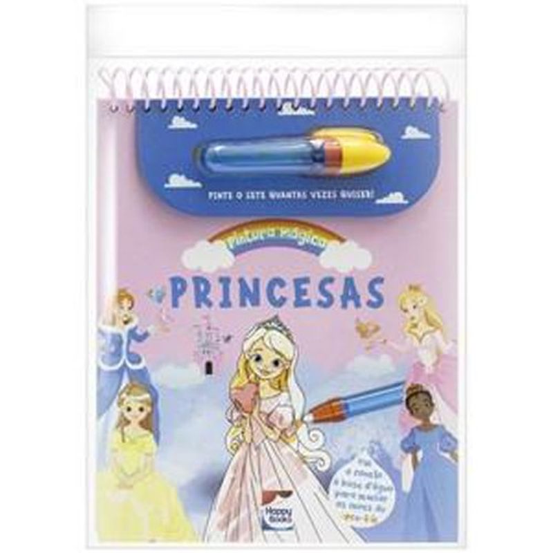 livro pintura mágica: princesas happy books (mp)