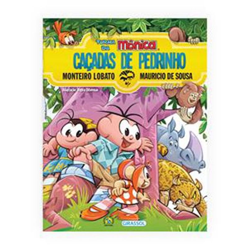 livro turma da mônica e monteiro lobato caçadas de pedrinho gir assol brasil (mp)