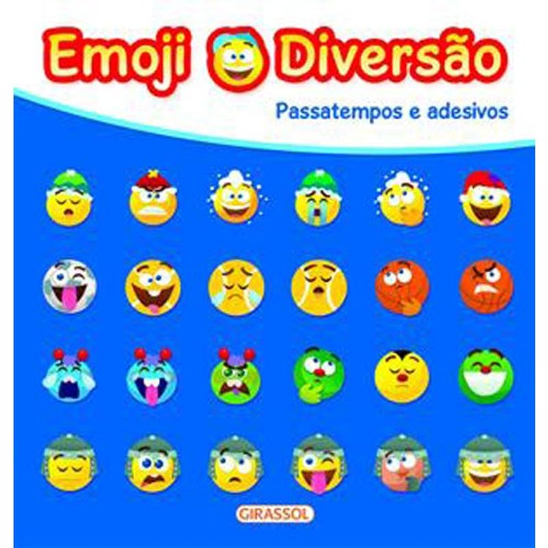 livro emoji diversão azul passatempos diversão girassol brasil (mp)
