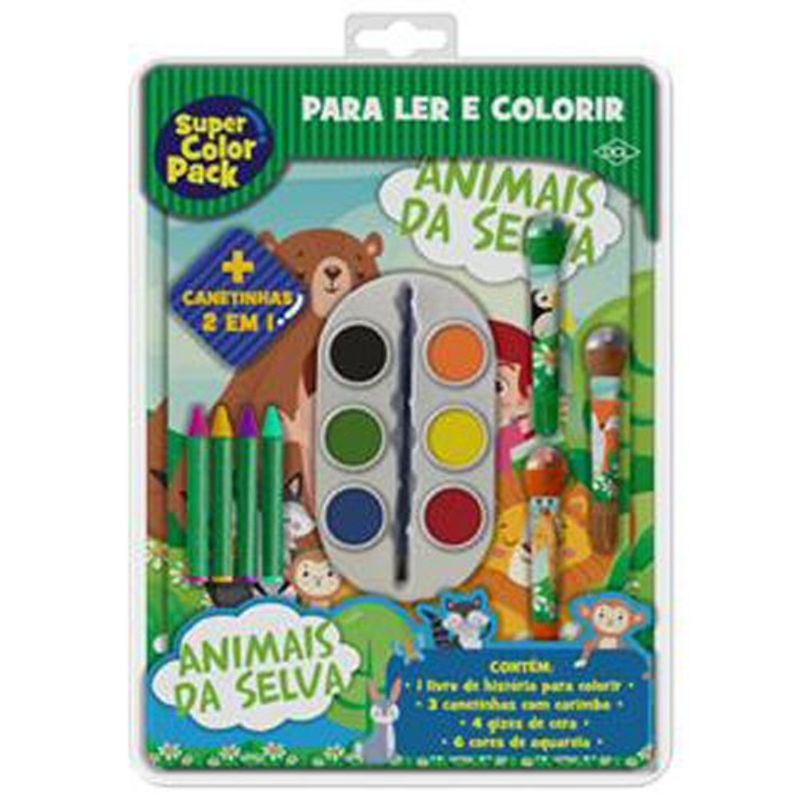 livro super color pack animais da selva dcl (mp)