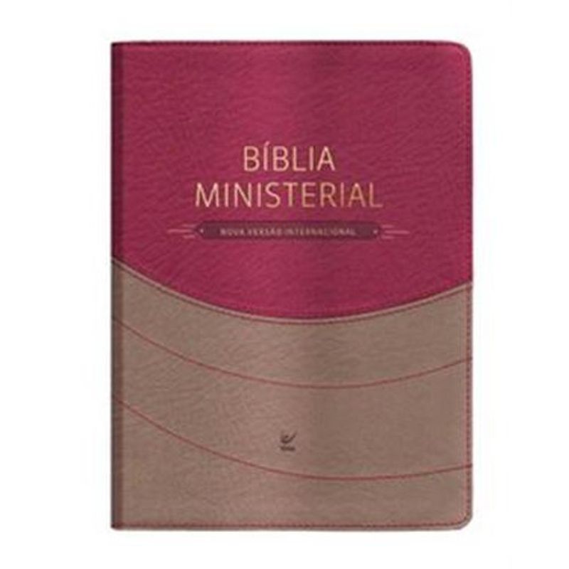 livro bíblia ministerial nvi capa duotone marrom claro e vermelho editora vida (mp)