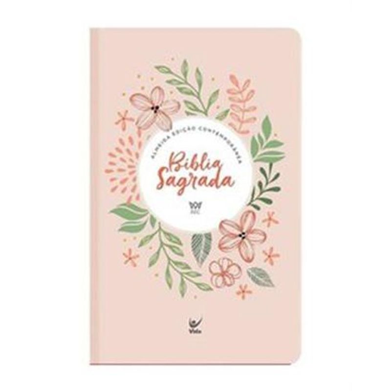 livro bíblia aec letra grande capa pu- salmão editora vida (mp)