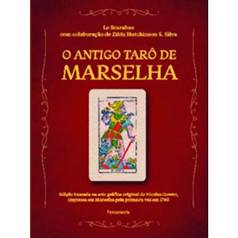 livro antigo tarô de marselha caixa com livro + 78 cartas pensa mento (mp)