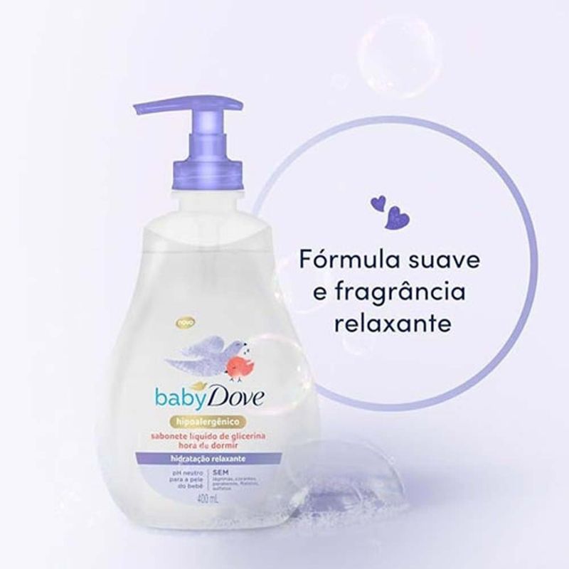 sabonete líquido hidratação relaxante hora de dormir 400ml dove baby